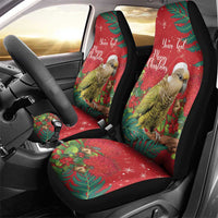 Personalised New Zealand Kakapo Christmas Car Seat Cover Meri Kirihimete Silver Fern Mix Pohutukawa LT14 - Polynesian Pride
