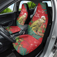 Personalised New Zealand Kakapo Christmas Car Seat Cover Meri Kirihimete Silver Fern Mix Pohutukawa LT14 - Polynesian Pride
