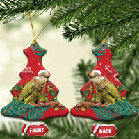 Personalised New Zealand Kakapo Christmas Ceramic Ornament Meri Kirihimete Silver Fern Mix Pohutukawa LT14 Christmas Tree Red - Polynesian Pride