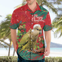 Personalised New Zealand Kakapo Christmas Hawaiian Shirt Meri Kirihimete Silver Fern Mix Pohutukawa LT14 - Polynesian Pride