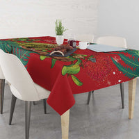 Personalised New Zealand Kakapo Christmas Tablecloth Meri Kirihimete Silver Fern Mix Pohutukawa LT14 - Polynesian Pride