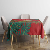 Personalised New Zealand Kakapo Christmas Tablecloth Meri Kirihimete Silver Fern Mix Pohutukawa LT14 - Polynesian Pride