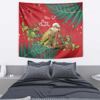 Personalised New Zealand Kakapo Christmas Tapestry Meri Kirihimete Silver Fern Mix Pohutukawa LT14 - Polynesian Pride