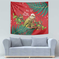 Personalised New Zealand Kakapo Christmas Tapestry Meri Kirihimete Silver Fern Mix Pohutukawa LT14 - Polynesian Pride