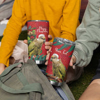 Personalised New Zealand Kakapo Christmas Tumbler Cup Meri Kirihimete Silver Fern Mix Pohutukawa LT14 - Polynesian Pride