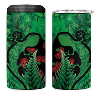 New Zealand Gecko Christmas 4 in 1 Can Cooler Tumbler Meri Kirihimete Paua Shell Mix Pohutukawa LT14 One Size: 16 oz Green - Polynesian Pride