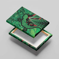 New Zealand Gecko Christmas Canvas Wall Art Meri Kirihimete Paua Shell Mix Pohutukawa LT14 - Polynesian Pride
