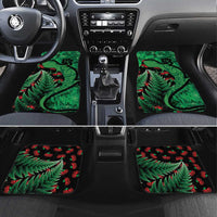 New Zealand Gecko Christmas Car Mats Meri Kirihimete Paua Shell Mix Pohutukawa LT14 Set 4pcs Green - Polynesian Pride