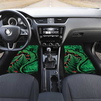 New Zealand Gecko Christmas Car Mats Meri Kirihimete Paua Shell Mix Pohutukawa LT14 Set 2pcs - Front Green - Polynesian Pride