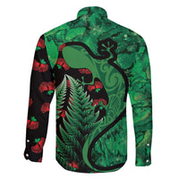 New Zealand Gecko Christmas Family Matching Long Sleeve Bodycon Dress and Hawaiian Shirt Meri Kirihimete Paua Shell Mix Pohutukawa LT14 - Polynesian Pride