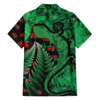 New Zealand Gecko Christmas Family Matching Off The Shoulder Long Sleeve Dress and Hawaiian Shirt Meri Kirihimete Paua Shell Mix Pohutukawa LT14 - Polynesian Pride