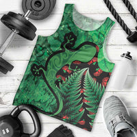 New Zealand Gecko Christmas Men Tank Top Meri Kirihimete Paua Shell Mix Pohutukawa LT14 - Polynesian Pride