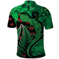 New Zealand Gecko Christmas Polo Shirt Meri Kirihimete Paua Shell Mix Pohutukawa LT14 - Polynesian Pride