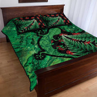 New Zealand Gecko Christmas Quilt Bed Set Meri Kirihimete Paua Shell Mix Pohutukawa LT14 - Polynesian Pride