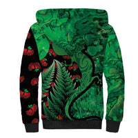 New Zealand Gecko Christmas Sherpa Hoodie Meri Kirihimete Paua Shell Mix Pohutukawa LT14 - Polynesian Pride