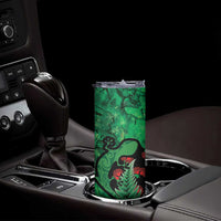 New Zealand Gecko Christmas Skinny Tumbler Meri Kirihimete Paua Shell Mix Pohutukawa LT14 - Polynesian Pride