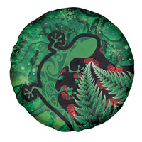 New Zealand Gecko Christmas Spare Tire Cover Meri Kirihimete Paua Shell Mix Pohutukawa LT14 - Polynesian Pride