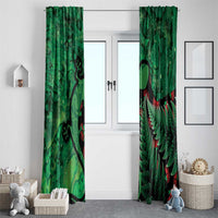 New Zealand Gecko Christmas Window Curtain Meri Kirihimete Paua Shell Mix Pohutukawa LT14 - Polynesian Pride