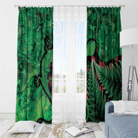 New Zealand Gecko Christmas Window Curtain Meri Kirihimete Paua Shell Mix Pohutukawa LT14 - Polynesian Pride
