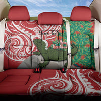 Personalised New Zealand Tuatara Christmas Back Car Seat Cover Meri Kirihimete Aotearoa Maori Mix Pohutukawa LT14 One Size Red - Polynesian Pride