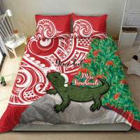 Personalised New Zealand Tuatara Christmas Bedding Set Meri Kirihimete Aotearoa Maori Mix Pohutukawa LT14 - Polynesian Pride