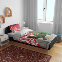 Personalised New Zealand Tuatara Christmas Bedding Set Meri Kirihimete Aotearoa Maori Mix Pohutukawa LT14 - Polynesian Pride
