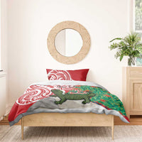 Personalised New Zealand Tuatara Christmas Bedding Set Meri Kirihimete Aotearoa Maori Mix Pohutukawa LT14 - Polynesian Pride