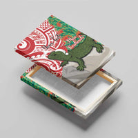 Personalised New Zealand Tuatara Christmas Canvas Wall Art Meri Kirihimete Aotearoa Maori Mix Pohutukawa LT14 - Polynesian Pride