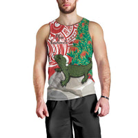 Personalised New Zealand Tuatara Christmas Men Tank Top Meri Kirihimete Aotearoa Maori Mix Pohutukawa LT14 - Polynesian Pride
