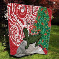 Personalised New Zealand Tuatara Christmas Quilt Meri Kirihimete Aotearoa Maori Mix Pohutukawa LT14 - Polynesian Pride
