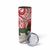 Personalised New Zealand Tuatara Christmas Skinny Tumbler Meri Kirihimete Aotearoa Maori Mix Pohutukawa LT14 - Polynesian Pride