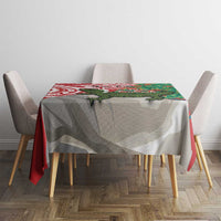 Personalised New Zealand Tuatara Christmas Tablecloth Meri Kirihimete Aotearoa Maori Mix Pohutukawa LT14 - Polynesian Pride