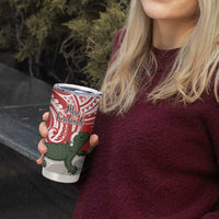 Personalised New Zealand Tuatara Christmas Tumbler Cup Meri Kirihimete Aotearoa Maori Mix Pohutukawa LT14 - Polynesian Pride