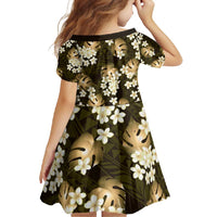 Gold Tropical Hawaii Family Matching Off Shoulder Maxi Dress and Hawaiian Shirt Seamless Monstera Plumeria Hawaiian Pattern LT14 - Polynesian Pride