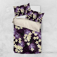 Purple Tropical Hawaii Bedding Set Seamless Monstera Plumeria Hawaiian Pattern LT14 US Twin 172cm x 218cm Purple - Polynesian Pride