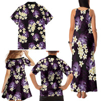 Purple Tropical Hawaii Family Matching Tank Maxi Dress and Hawaiian Shirt Seamless Monstera Plumeria Hawaiian Pattern LT14 - Polynesian Pride
