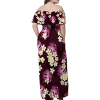 Pink Tropical Hawaii Family Matching Off Shoulder Maxi Dress and Hawaiian Shirt Seamless Monstera Plumeria Hawaiian Pattern LT14 - Polynesian Pride