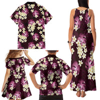 Pink Tropical Hawaii Family Matching Tank Maxi Dress and Hawaiian Shirt Seamless Monstera Plumeria Hawaiian Pattern LT14 - Polynesian Pride