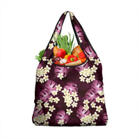 Pink Tropical Hawaii Grocery Bag Seamless Monstera Plumeria Hawaiian Pattern - Polynesian Pride