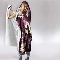 Pink Tropical Hawaii Hooded Blanket Seamless Monstera Plumeria Hawaiian Pattern - Polynesian Pride