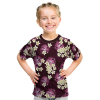 Pink Tropical Hawaii Kid T Shirt Seamless Monstera Plumeria Hawaiian Pattern - Polynesian Pride