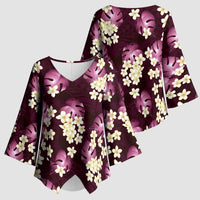 Pink Tropical Hawaii Kimono Sleeve Blouse Seamless Monstera Plumeria Hawaiian Pattern - Polynesian Pride
