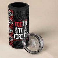 Aotearoa Toitu Te Tiriti 4 in 1 Can Cooler Tumbler Honour The Treaty Maori Haka LT14 - Polynesian Pride