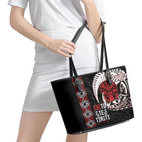 Aotearoa Toitu Te Tiriti Leather Tote Bag Honour The Treaty Maori Haka LT14 - Polynesian Pride