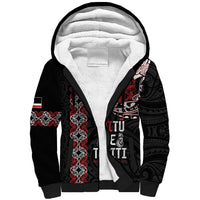 Aotearoa Toitu Te Tiriti Sherpa Hoodie Honour The Treaty Maori Haka LT14 Unisex Black - Polynesian Pride