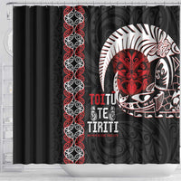 Aotearoa Toitu Te Tiriti Shower Curtain Honour The Treaty Maori Haka LT14 - Polynesian Pride