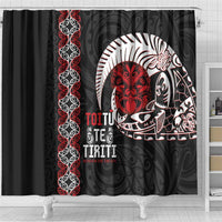 Aotearoa Toitu Te Tiriti Shower Curtain Honour The Treaty Maori Haka LT14 - Polynesian Pride