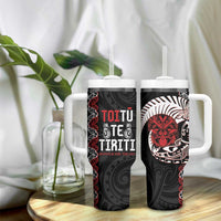 Aotearoa Toitu Te Tiriti Tumbler With Handle Honour The Treaty Maori Haka LT14 - Polynesian Pride
