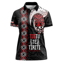 Aotearoa Toitu Te Tiriti Women Polo Shirt Honour The Treaty Maori Haka LT14 Female Black - Polynesian Pride