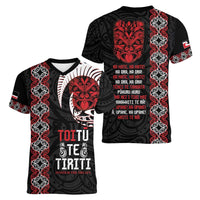Aotearoa Toitu Te Tiriti Women V-Neck T-Shirt Honour The Treaty Maori Haka LT14 - Polynesian Pride